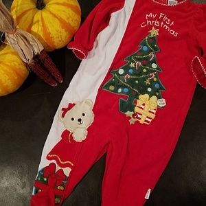 Little Me Girls First Christmas Sleeper - 6M